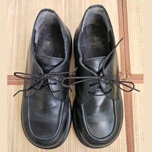 Chunky Leather Platform Oxford Shoes Made in Spain Black
